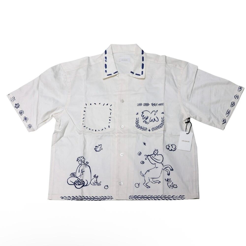 Aimé Leon Dore Lesvos Cropped Camp Shirt 'Pristine' Size M